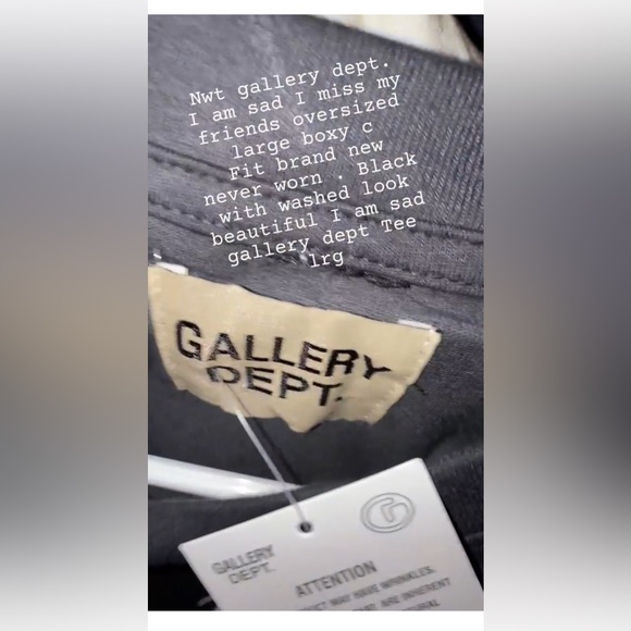 NWT RARE gallery dept. Boxy ANTIQUE BLACK handwritten “I m sad I miss my friends - Picture 15 of 17